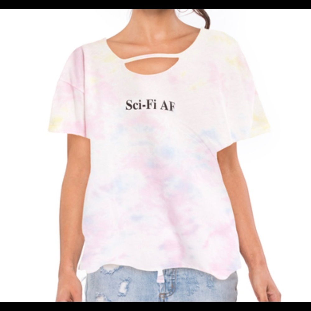 WILDFOX Sci-Fi AF tie dye short sleeve tee sz M